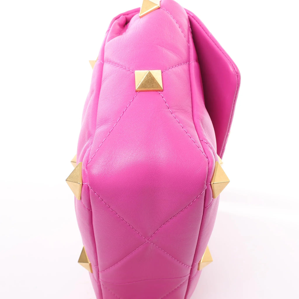 Valentino Garavani Roman Studs Leather 2-way Crossbody Bag in Pink