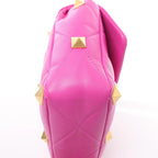 Valentino Garavani Roman Studs Leather 2-way Crossbody Bag in Pink