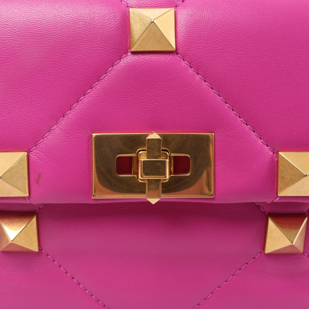 Valentino Garavani Roman Studs Leather 2-way Crossbody Bag in Pink