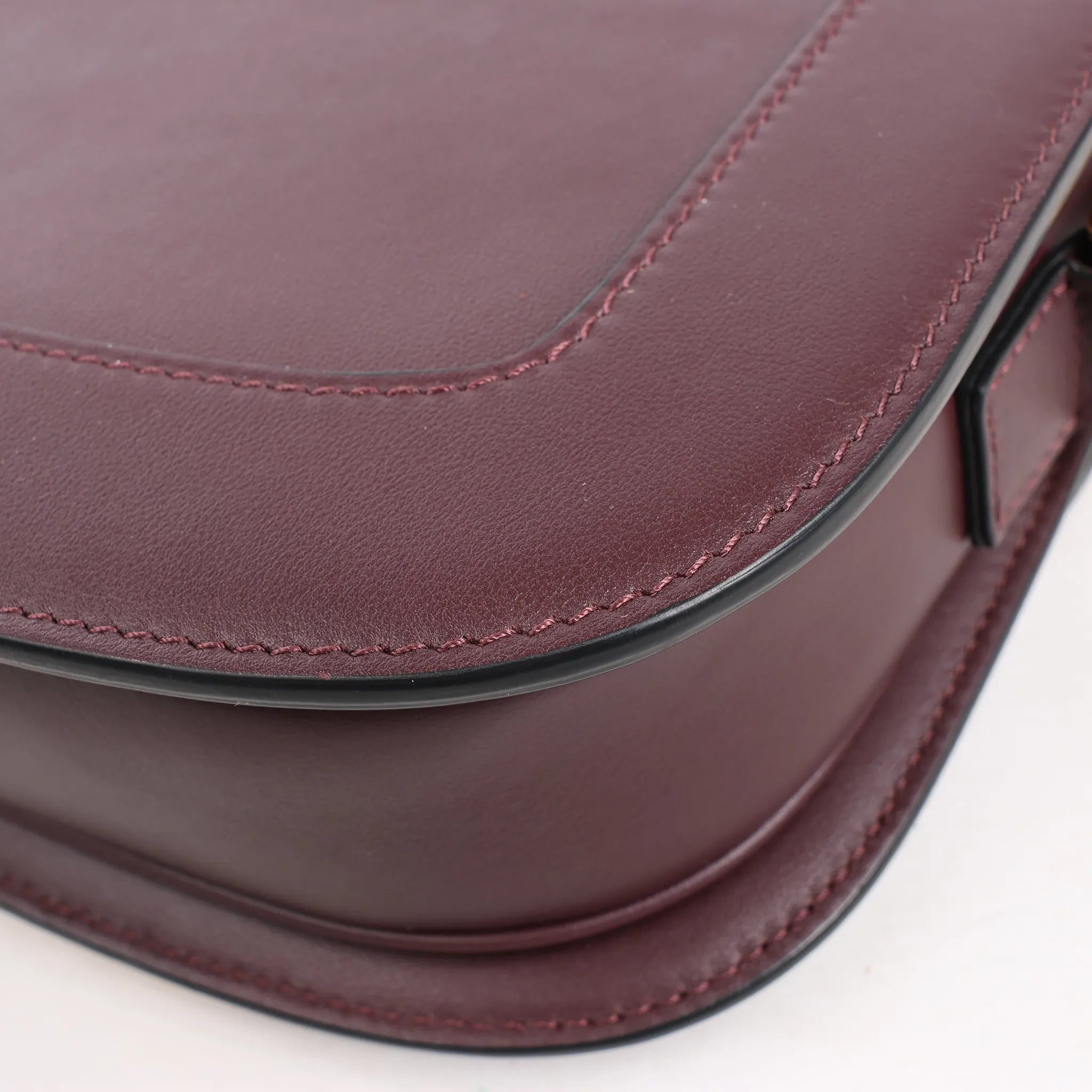 Valentino Garavani Supervee Leather Shoulder Strap in Burgundy