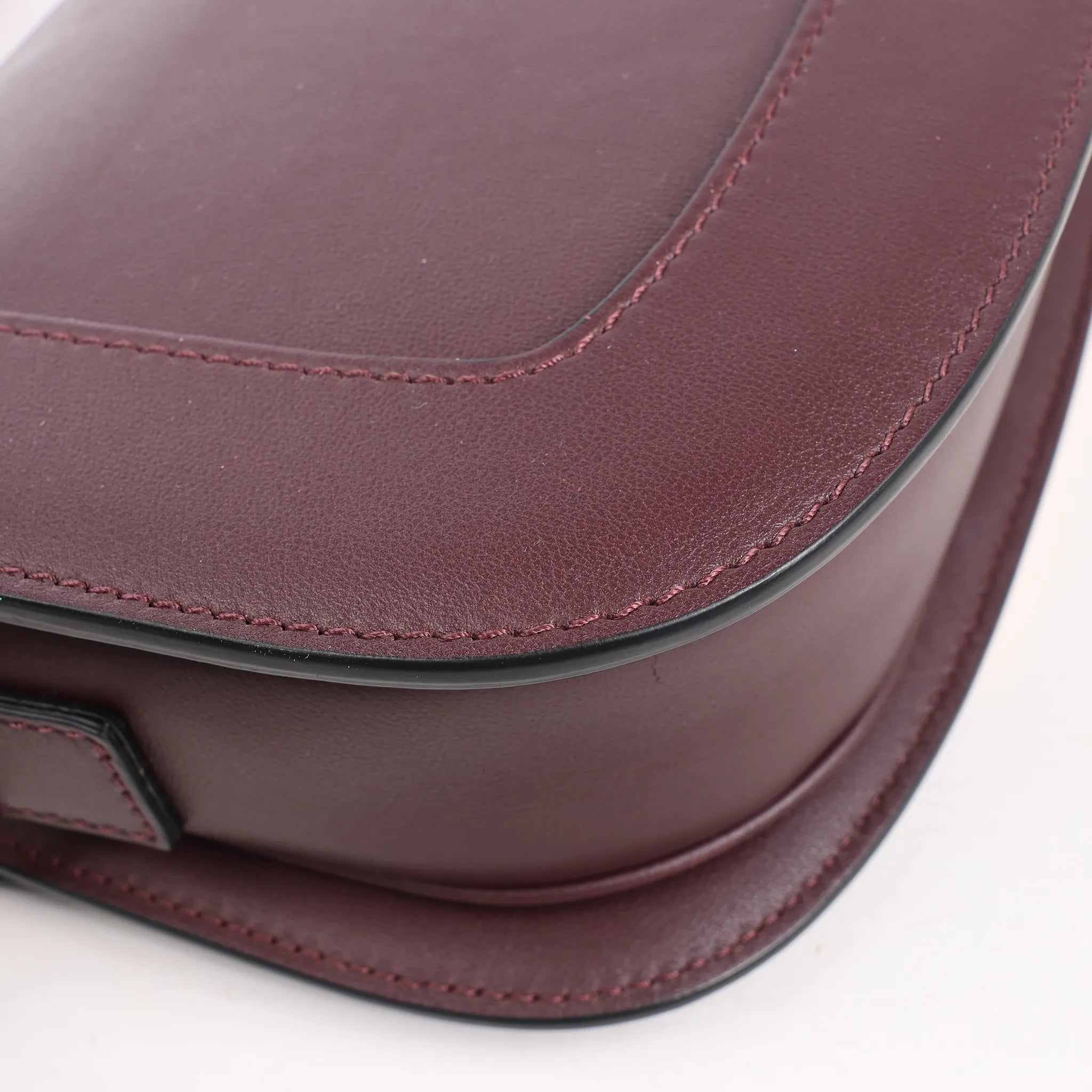 Valentino Garavani Supervee Leather Shoulder Strap in Burgundy