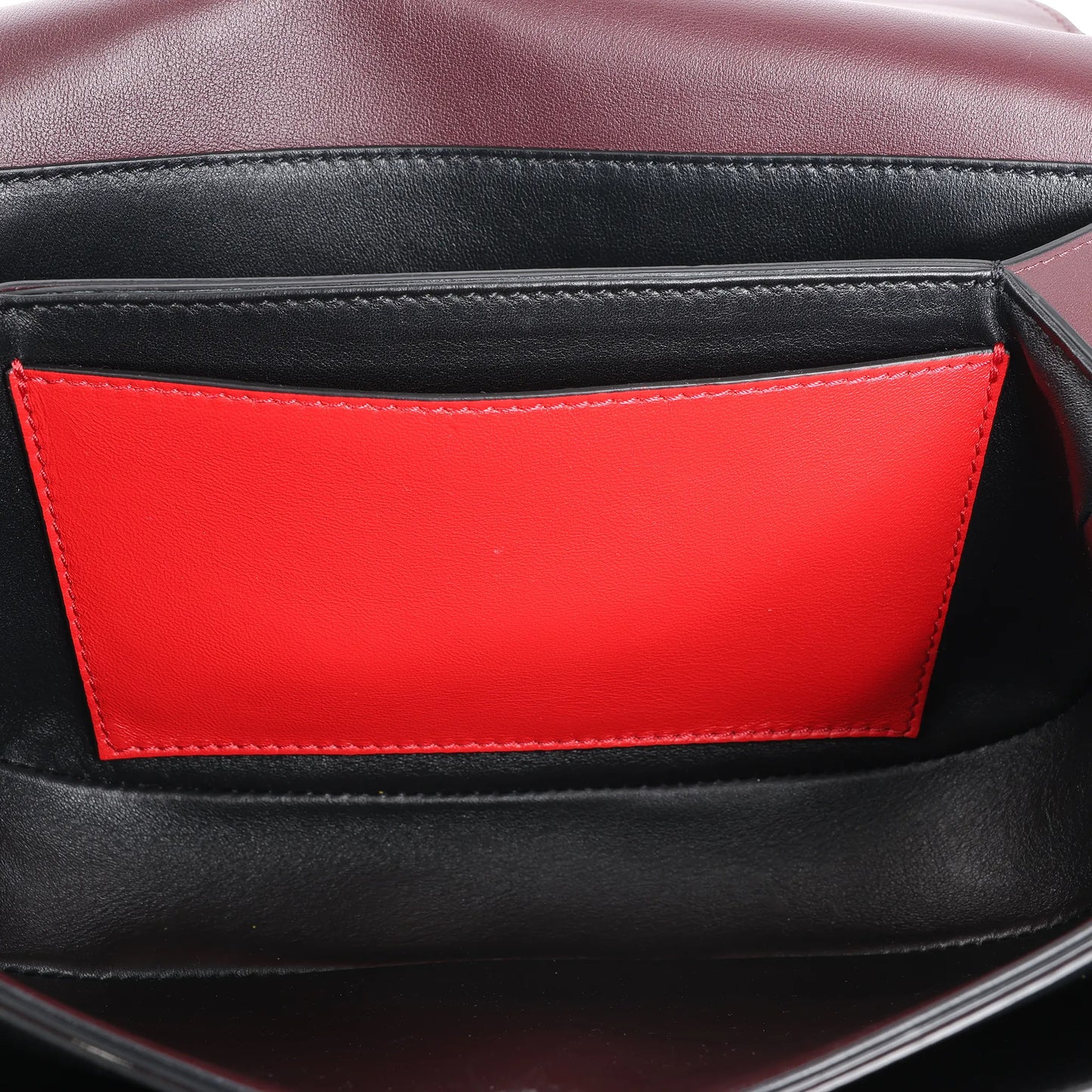 Valentino Garavani Supervee Leather Shoulder Strap in Burgundy