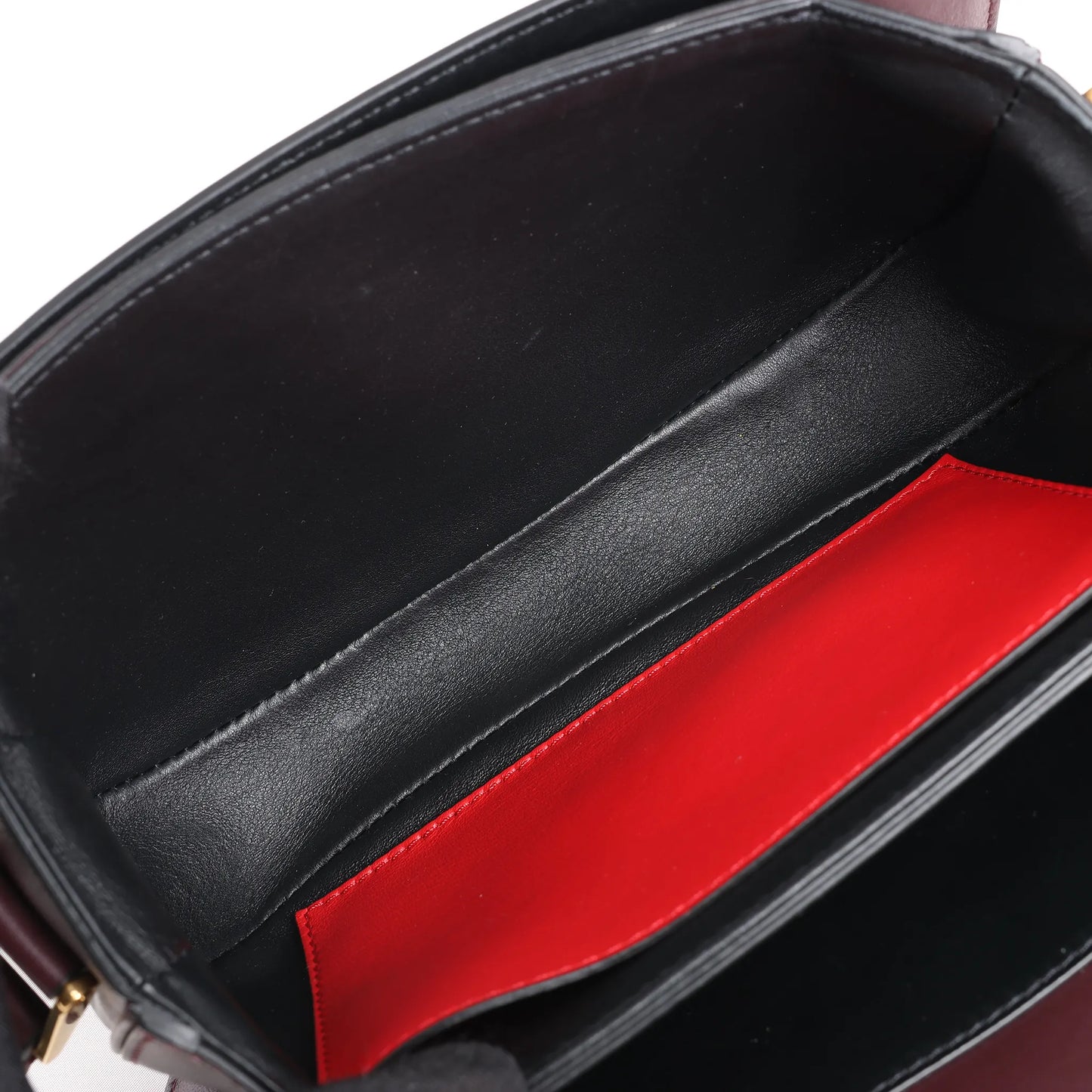 Valentino Garavani Supervee Leather Shoulder Strap in Burgundy