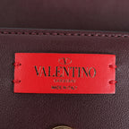 Valentino Garavani Supervee Leather Shoulder Strap in Burgundy