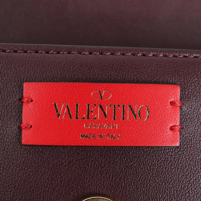 Valentino Garavani Supervee Leather Shoulder Strap in Burgundy