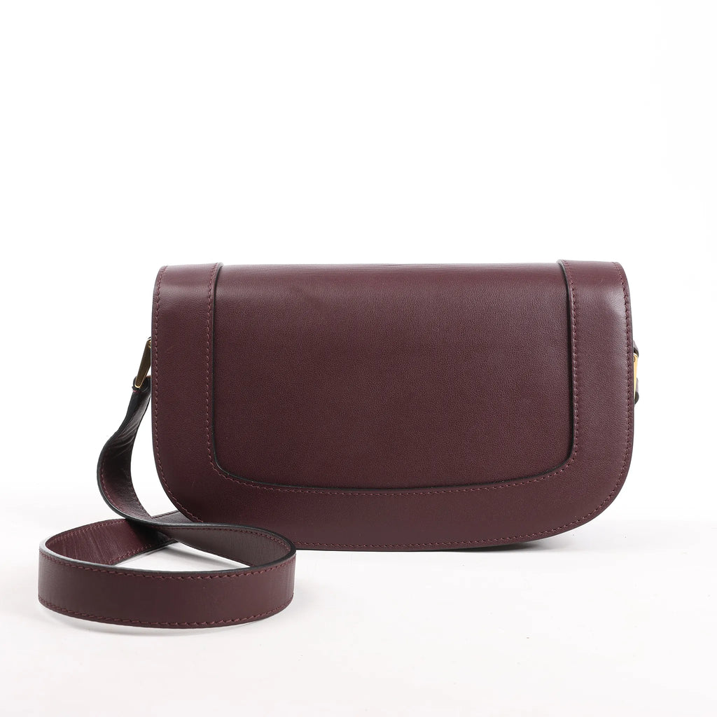 Valentino Garavani Supervee Leather Shoulder Strap in Burgundy