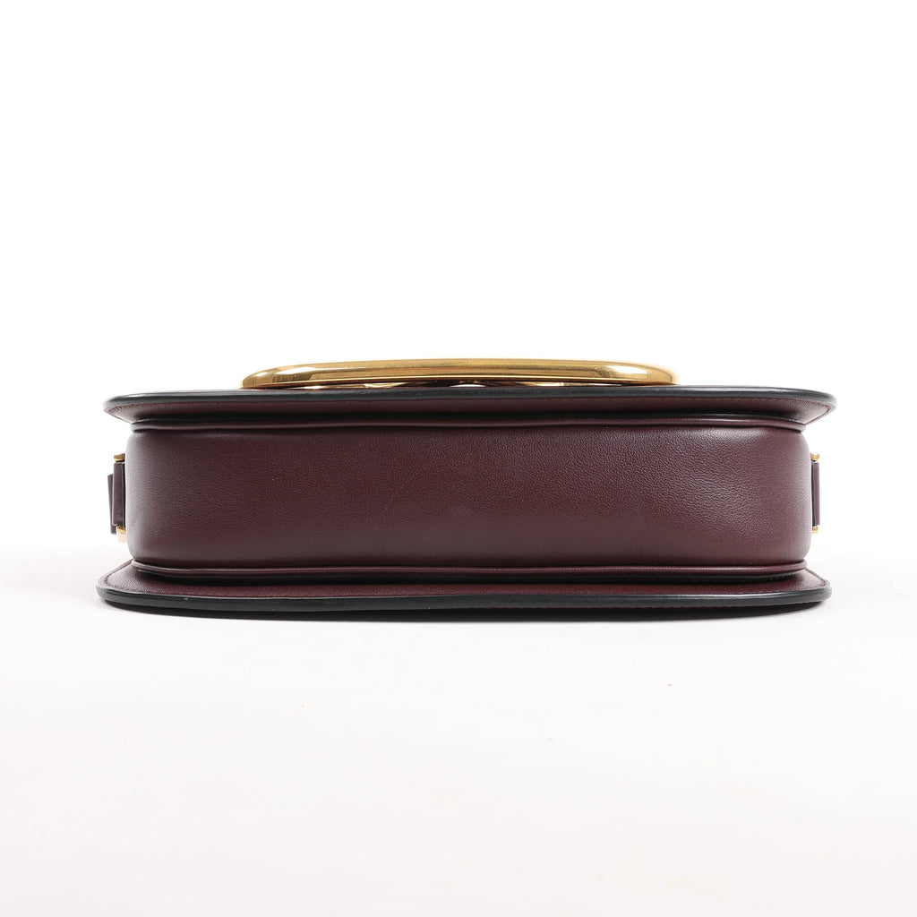 Valentino Garavani Supervee Leather Shoulder Strap in Burgundy