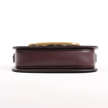 Valentino Garavani Supervee Leather Shoulder Strap in Burgundy