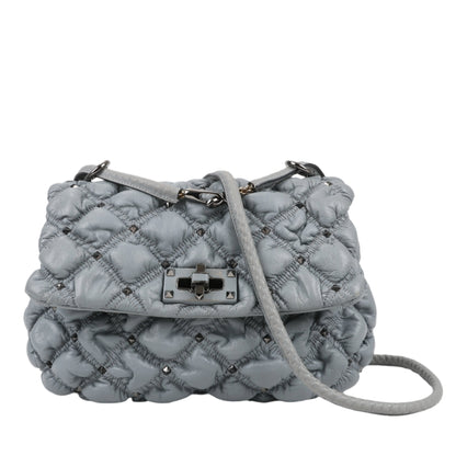 Valentino Garavani Nappa Large Spikeme Shoulder Bag in Grey