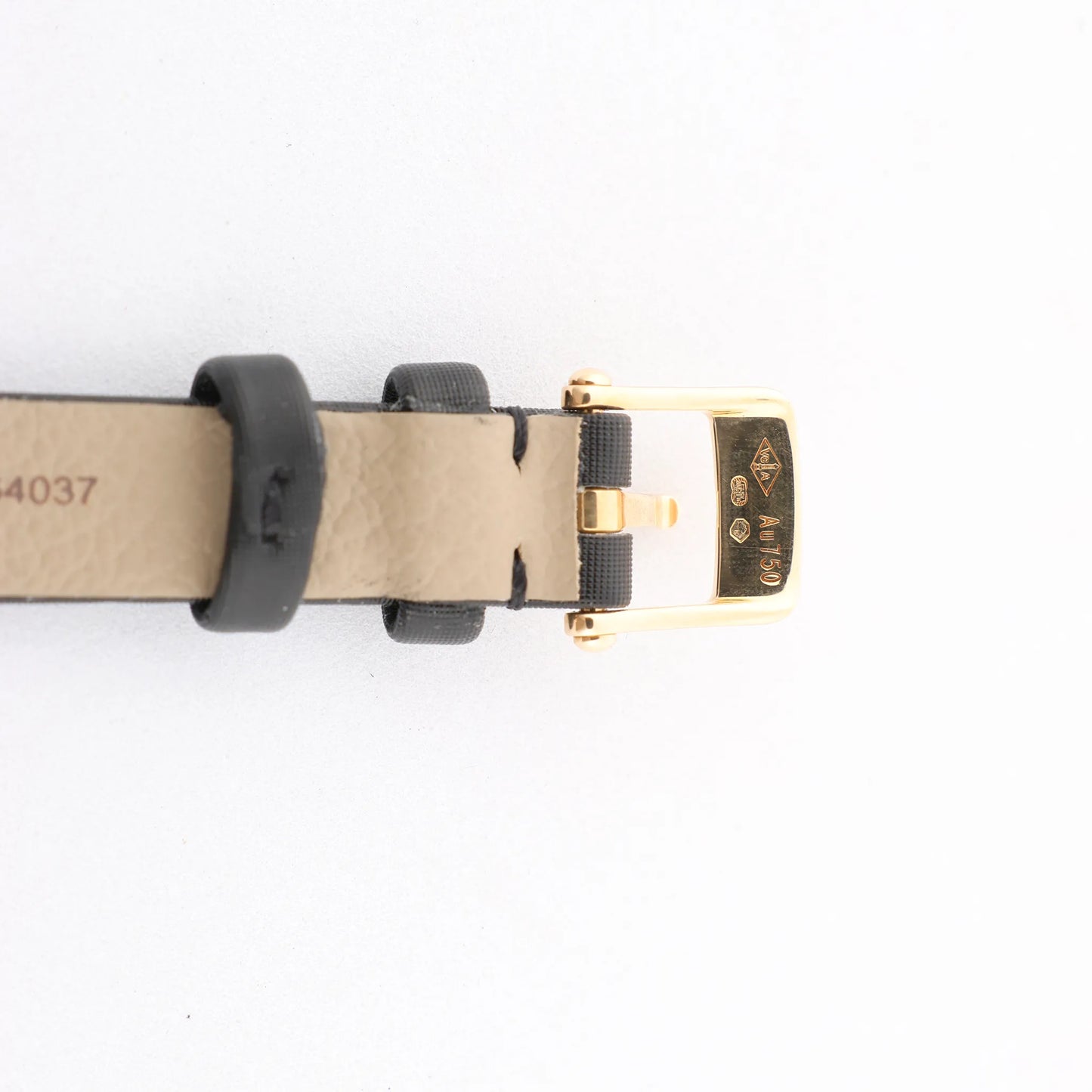 Van Cleef & Arpels Alhambra WTYB02B3 136574 YG & Leather QZ Watch with Shell-Face HH5655