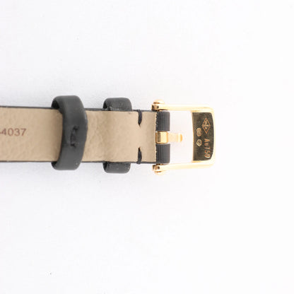 Van Cleef & Arpels Alhambra WTYB02B3 136574 YG & Leather QZ Watch with Shell-Face HH5655