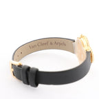 Van Cleef & Arpels Alhambra WTYB02B3 136574 YG & Leather QZ Watch with Shell-Face HH5655