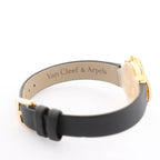 Van Cleef & Arpels Alhambra WTYB02B3 136574 YG & Leather QZ Watch with Shell-Face HH5655