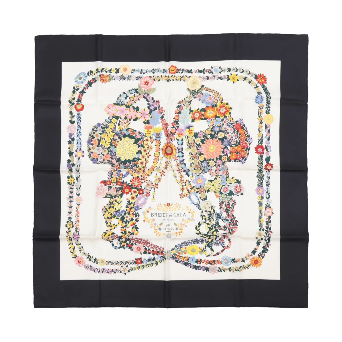 Hermès Carré 90 "BRIDES DE GALA EN FLEUR" Silk Scarf