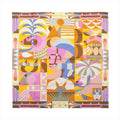 Hermès Carré 90 "Parade en Fanfare" Silk Scarf in Pink and Yellow