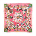 Pañuelo Hermès Carré 90 "LES CLES" 100% seda rosa