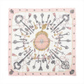 Hermès Carré 90 "LES CLES" Silk handkerchief in Pink