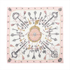 Hermès Carré 90 "LES CLES" Silk handkerchief in Pink