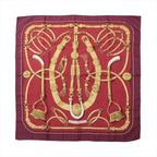 Hermès Carré 90 "Gaucho par Hermes Paris" Silk handkerchief in Burgundy