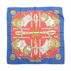 Hermès Carré 90 "SELLES A HOUSSE" Scarf Silk in Blue x Red