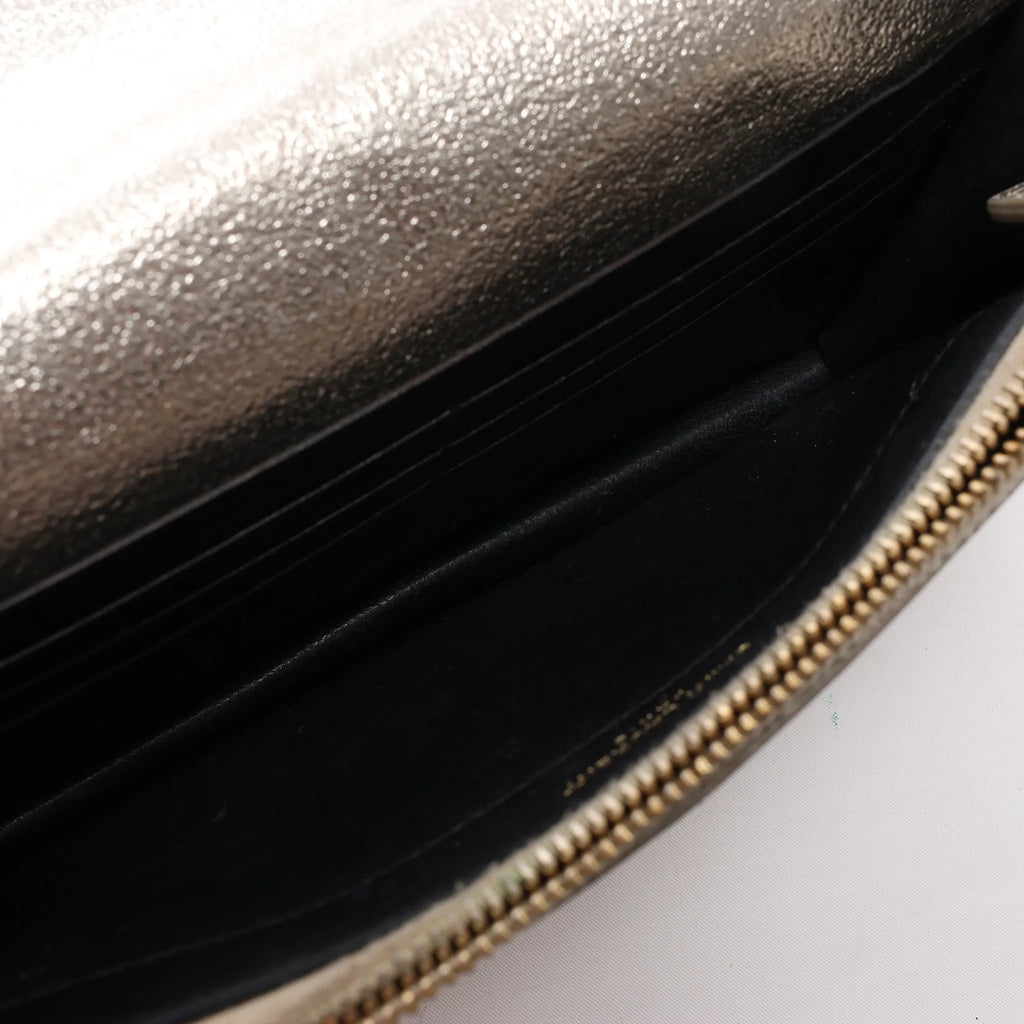 Saint Laurent Paris Kate Small Tassel Crossbody Bag in Silver Glitter