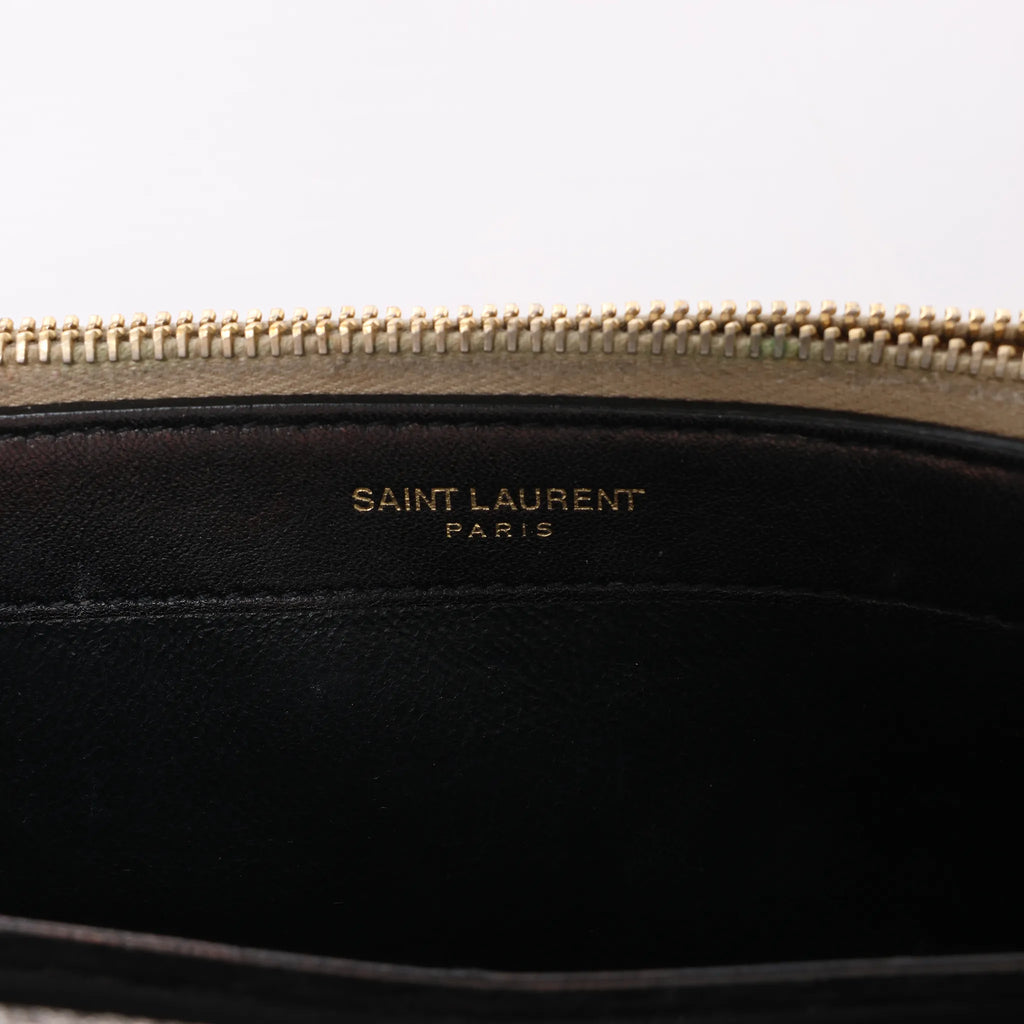 Saint Laurent Paris Kate Small Tassel Crossbody Bag in Silver Glitter