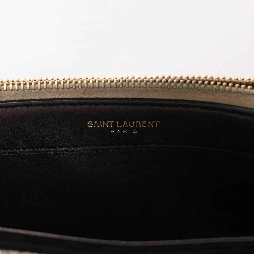Saint Laurent Paris Kate Small Tassel Crossbody Bag in Silver Glitter