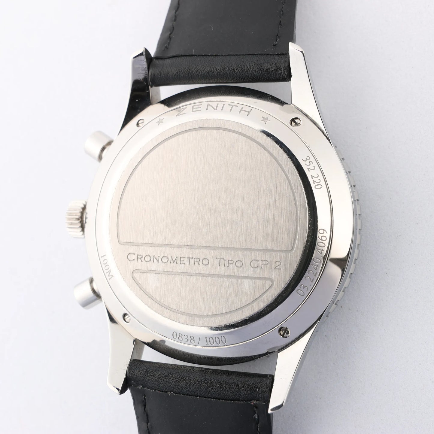 Zenith Chronometro TIPO CP-2 03.2240.4069 SS x Leather AT Watch with Black Dial