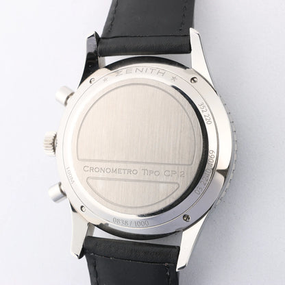 Zenith Chronometro TIPO CP-2 03.2240.4069 SS x Leather AT Watch with Black Dial