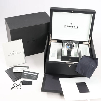Zenith Chronometro TIPO CP-2 03.2240.4069 SS x Leather AT Watch with Black Dial