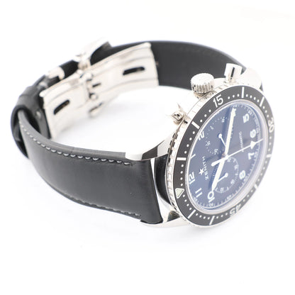 Zenith Chronometro TIPO CP-2 03.2240.4069 SS x Leather AT Watch with Black Dial