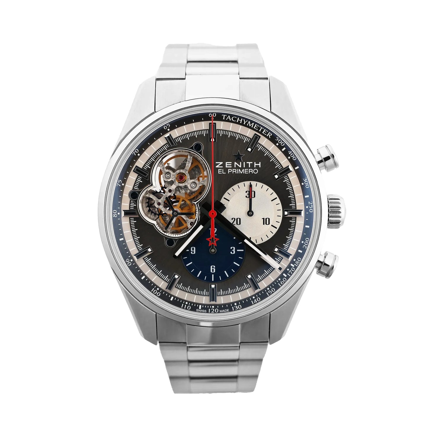 Zenith El Primero CHRONOMASTER OPEN 03.2040.4061/23.M2040 379233 SS AT Watch with Gray Dial