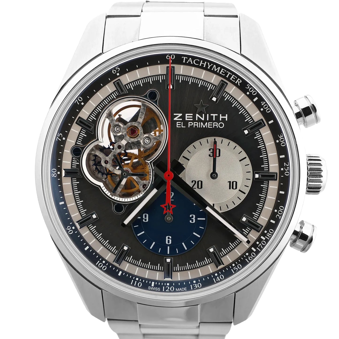 Zenith El Primero CHRONOMASTER OPEN 03.2040.4061/23.M2040 379233 SS AT Watch with Gray Dial