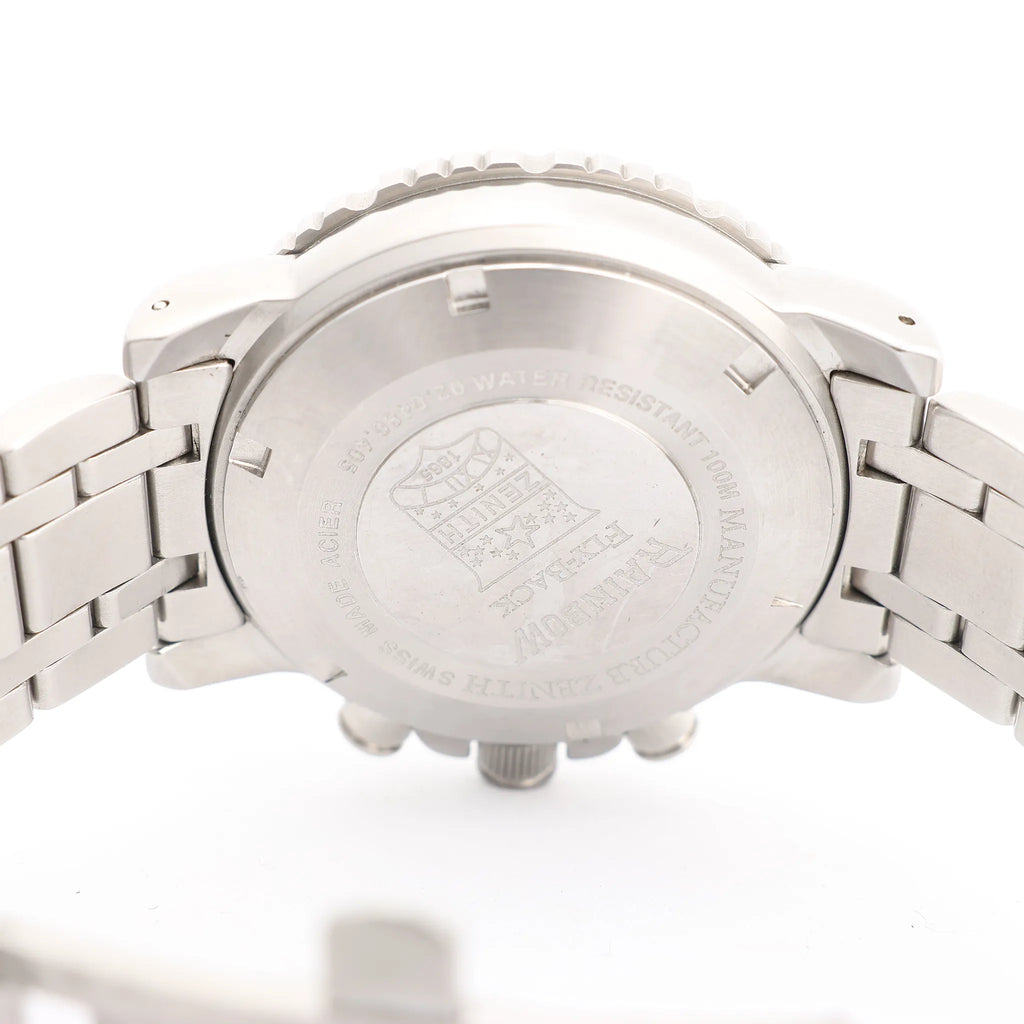 Zenith El Primero Rainbow Flyback 02.0480.405 SS AT Watch with Black Dial