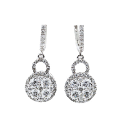 Non Signe / Unsigned Diamond Earrings K18WG 3.2 g D1.7