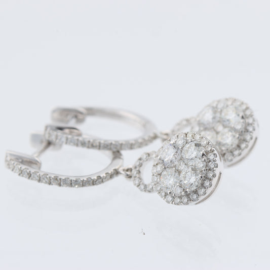Non Signe / Unsigned Diamond Earrings K18WG 3.2 g D1.7