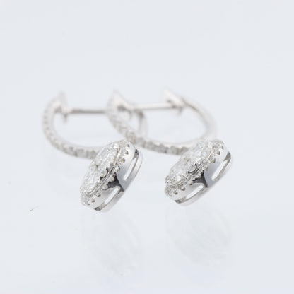 Non Signe / Unsigned Diamond Earrings K18WG 3.2 g D1.7