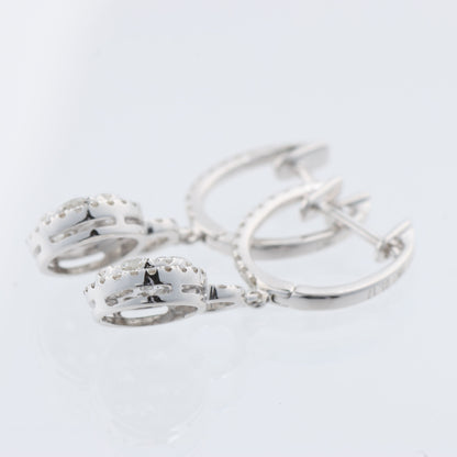 Non Signe / Unsigned Diamond Earrings K18WG 3.2 g D1.7