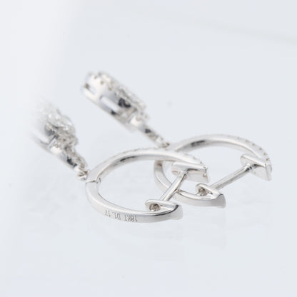 Non Signe / Unsigned Diamond Earrings K18WG 3.2 g D1.7