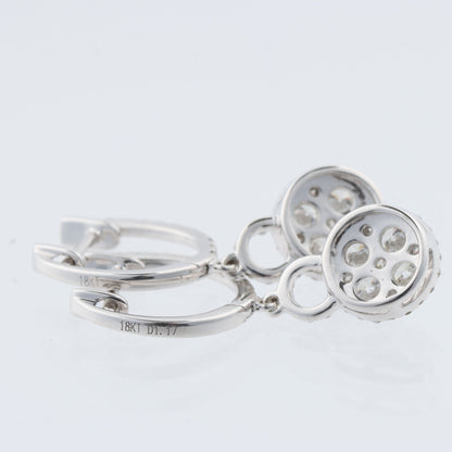 Non Signe / Unsigned Diamond Earrings K18WG 3.2 g D1.7