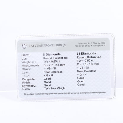 Non Signe / Unsigned Diamond Earrings K18WG 3.2 g D1.7