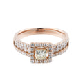 Non Signe / Unsigned 18k Pink GOLD RING with diamonds, Size 52 EU