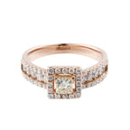 Non Signe / Unsigned 18k Pink GOLD RING with diamonds, Size 52 EU
