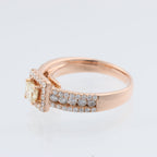 Non Signe / Unsigned 18k Pink GOLD RING with diamonds, Size 52 EU