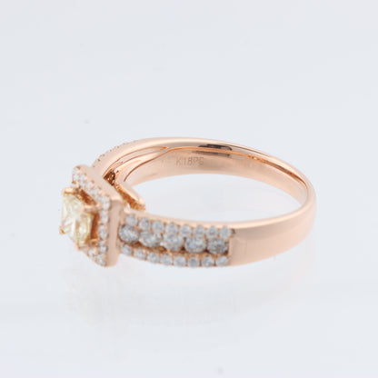 Unsignierter Ring aus 18-karätigem Roségold mit Diamanten, Größe 52 (EU)