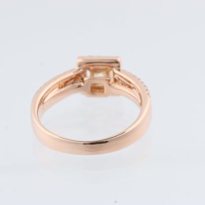 Non Signe / Unsigned 18k Pink GOLD RING with diamonds, Size 52 EU